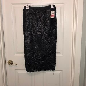 Black sequined pencil skirt